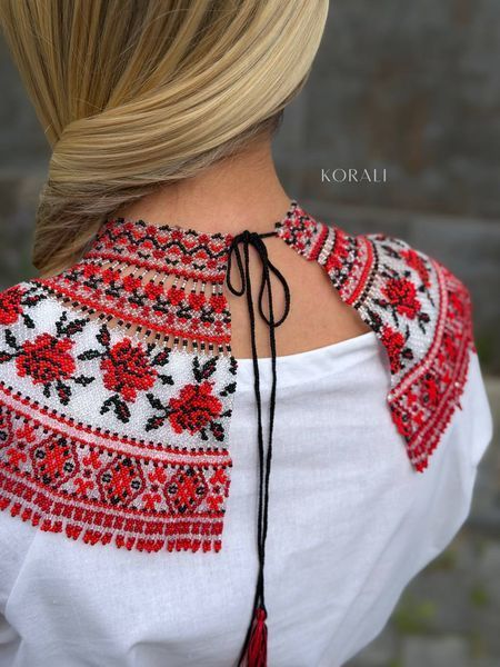 Necklace "Rose flower" red color 2386 photo