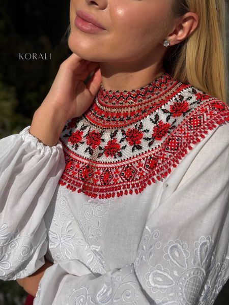 Necklace "Rose flower" red color 2386 photo