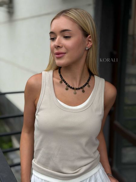 Choker necklace "Sunny colors" black 2348 photo