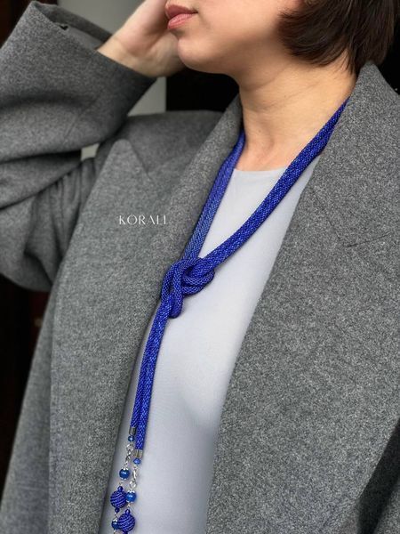 Braided lariat harness in blue 637 photo