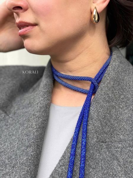 Braided lariat harness in blue 637 photo