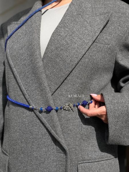 Braided lariat harness in blue 637 photo