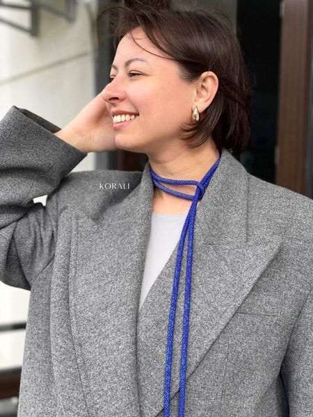 Braided lariat harness in blue 637 photo