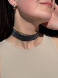 Choker "Dream among the stars" dark gray with gold 541 photo