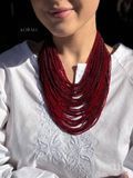 Necklace "Corals" garnet from Czech beads 2229 photo