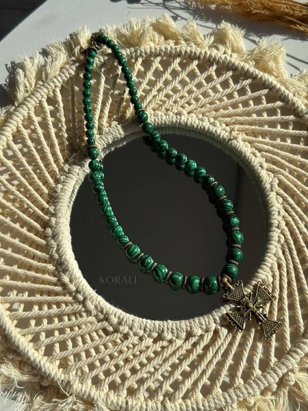 Necklace "Forest Silence" made of natural stones 679 photo