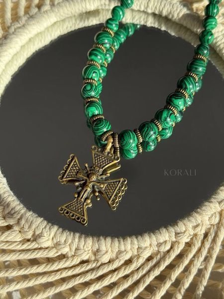 Necklace "Forest Silence" made of natural stones 679 photo