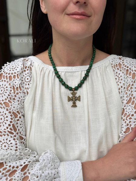 Necklace "Forest Silence" made of natural stones 679 photo