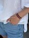 "Embroidered" bracelet is silver with red and black splashes 443 photo 1
