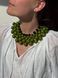Wooden woven green necklace 332 photo 2