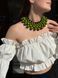 Wooden woven green necklace 332 photo 3