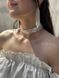 Set "Zori" choker white with transparent patterns and earrings 125 photo 1