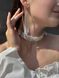 Set "Zori" choker white with transparent patterns and earrings 125 photo 2