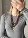 Necklace made of natural garnet stones (three-row) 68-4 photo 5