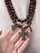 Necklace made of natural garnet stones (three-row) 68-4 photo 4