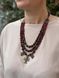 Necklace made of natural garnet stones (three-row) 68-4 photo 2