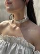 Set "Zori" choker white with transparent patterns and earrings 125 photo