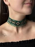 Силянка "Серпанок" смарагдова з золотим вкрапленням 402 фото