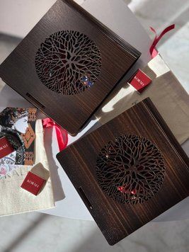 Wooden jewelry box "Merezha" size 18.5x17cm 786-1 photo