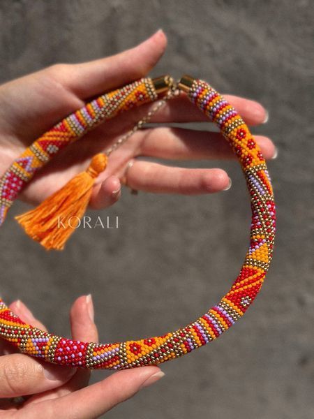 Necklace-harness "Barva" orange 1050 photo