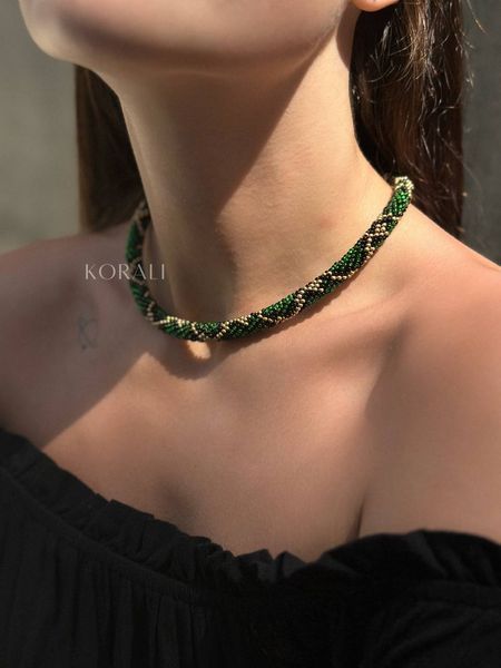 Black and green snake necklace 1051 photo