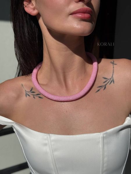 Set "Marevo" harness and bracelet pink 873 photo