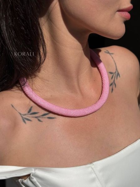 Set "Marevo" harness and bracelet pink 873 photo