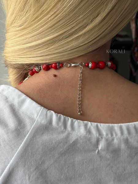 Necklace "Coral" red 101 photo