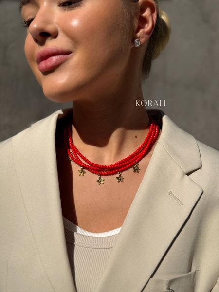 Necklace "Flowering Soul" red 2397 photo