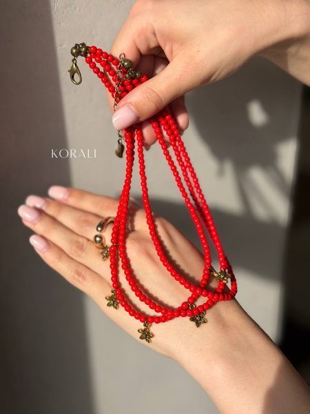 Necklace "Flowering Soul" red 2397 photo