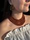 Set of necklace "Constellation" brown (short) and earrings 513 photo 2