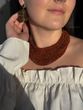 Set of necklace "Constellation" brown (short) and earrings 513 photo