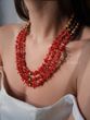 "Red Poppy" natural stone necklace 2544 photo