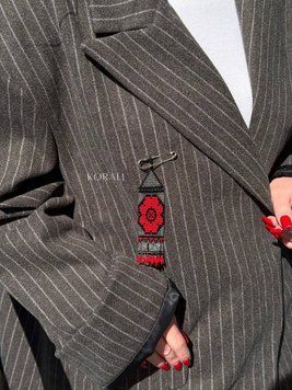 Cotillion "Lviv Patterns" transparent with red and black pattern 2262 photo