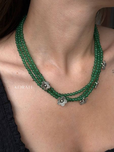 Necklace "Flowering Soul" green 2398 photo