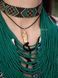 "Motanka" jewelry set in green and gold colors 2545 photo 3