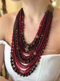 Zgarda with natural stone  burgundy-black 2169 photo