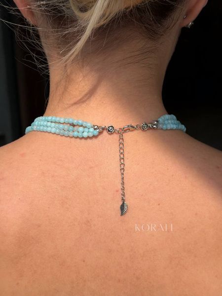Necklace "Flowering Soul" blue 2399 photo