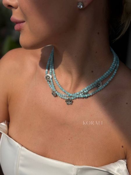 Necklace "Flowering Soul" blue 2399 photo