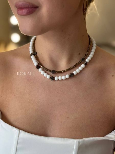 Necklace-choker made of natural stones "Nightingale's Song" 2152 photo