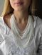 Set of white multi-row beads and white "Corals" necklace 2072 photo 9