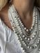 Set of white multi-row beads and white "Corals" necklace 2072 photo 2