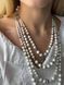 Set of white multi-row beads and white "Corals" necklace 2072 photo 6