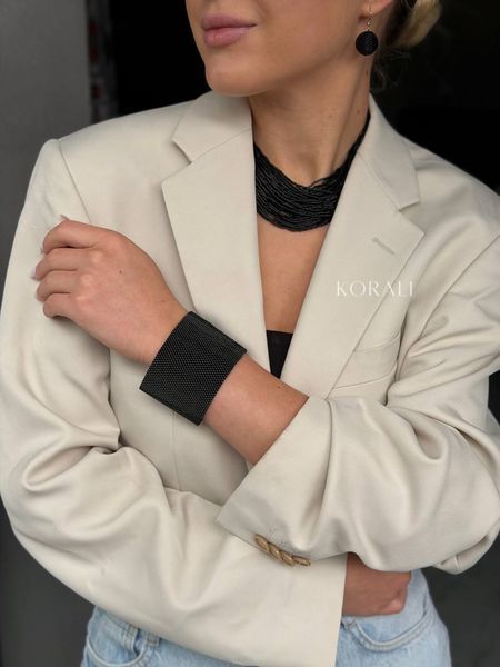 Set "Sunset" necklace, earrings and bracelet in black 2444 photo