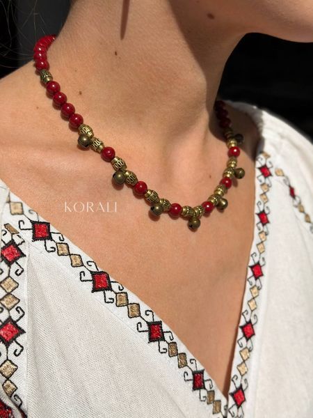 Necklace-choker "Legit" made of natural stones with rustles 2301 photo