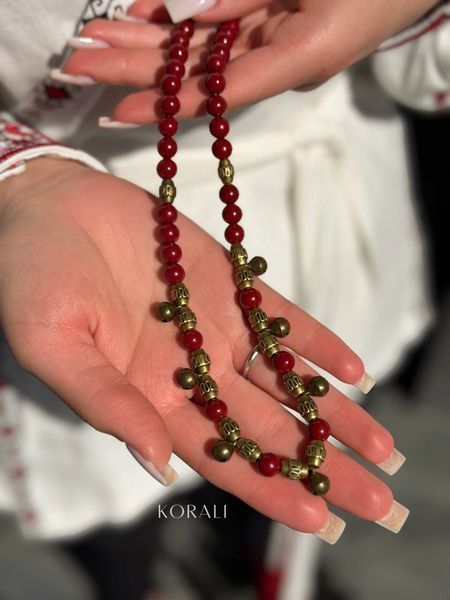 Necklace-choker "Legit" made of natural stones with rustles 2301 photo