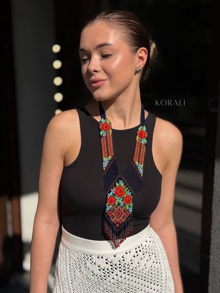 Necklace "Ruzha" blue 2503 photo