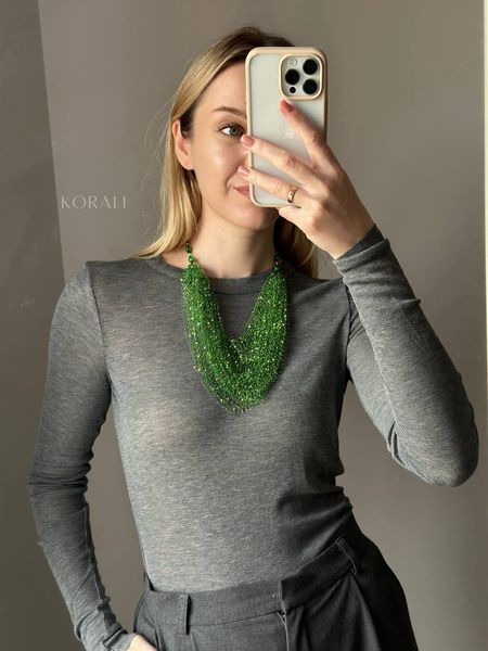Necklace "Air" bright green 762 photo