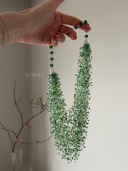 Necklace "Air" bright green 762 photo