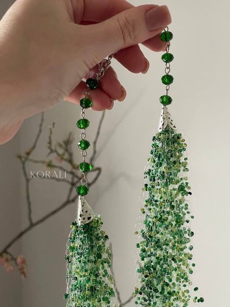 Necklace "Air" bright green 762 photo
